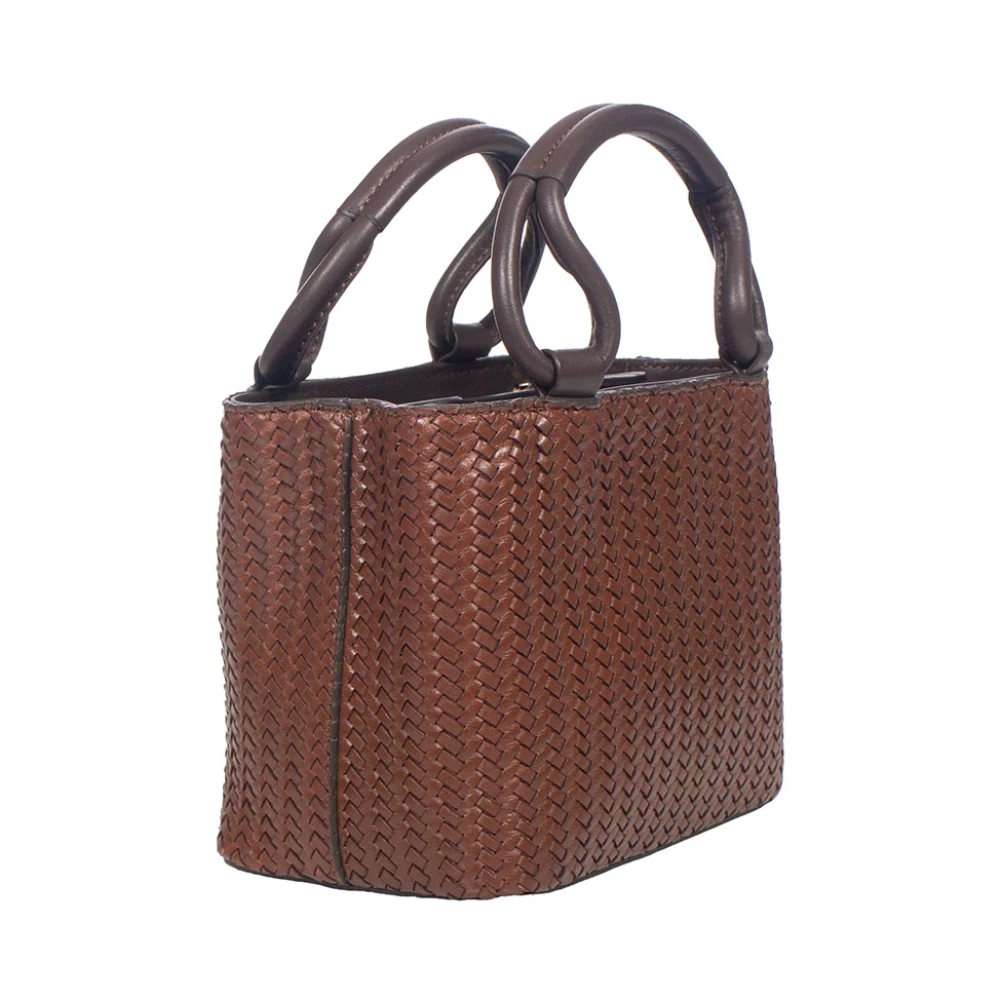 Tramontano Mini Leren Schoudertas Brown Dames