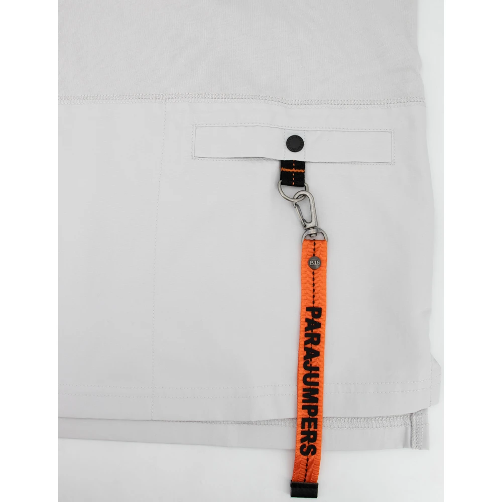 Parajumpers T-shirt met ritssluiting zak Gray Heren