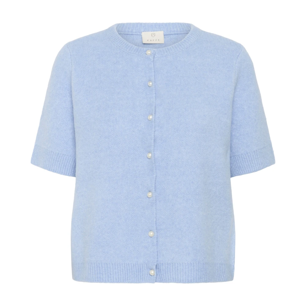 Kaffe Zachte Chambray Gebreide Vest Blue Dames