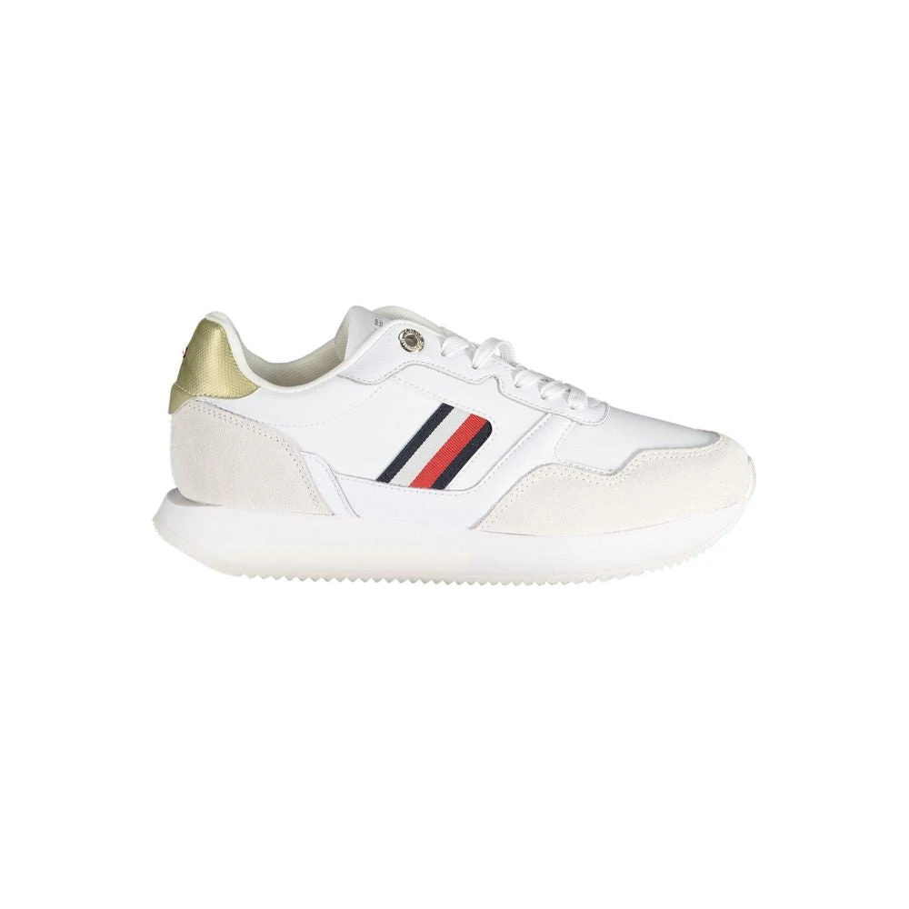 Tommy Hilfiger Women's White Leather Sneaker - Sneakers - 8 Uk- Shoes