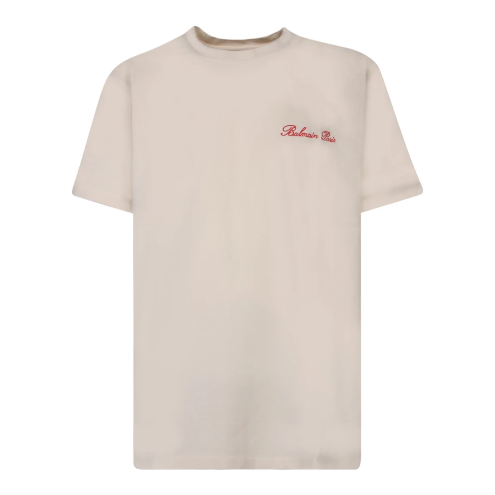 Balmain Wijdvallend Beige T-shirt met Western Print Beige Heren