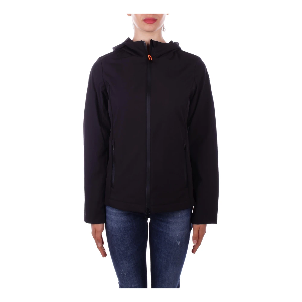 Suns Zwarte Hoodie met Ritssluiting Black Dames