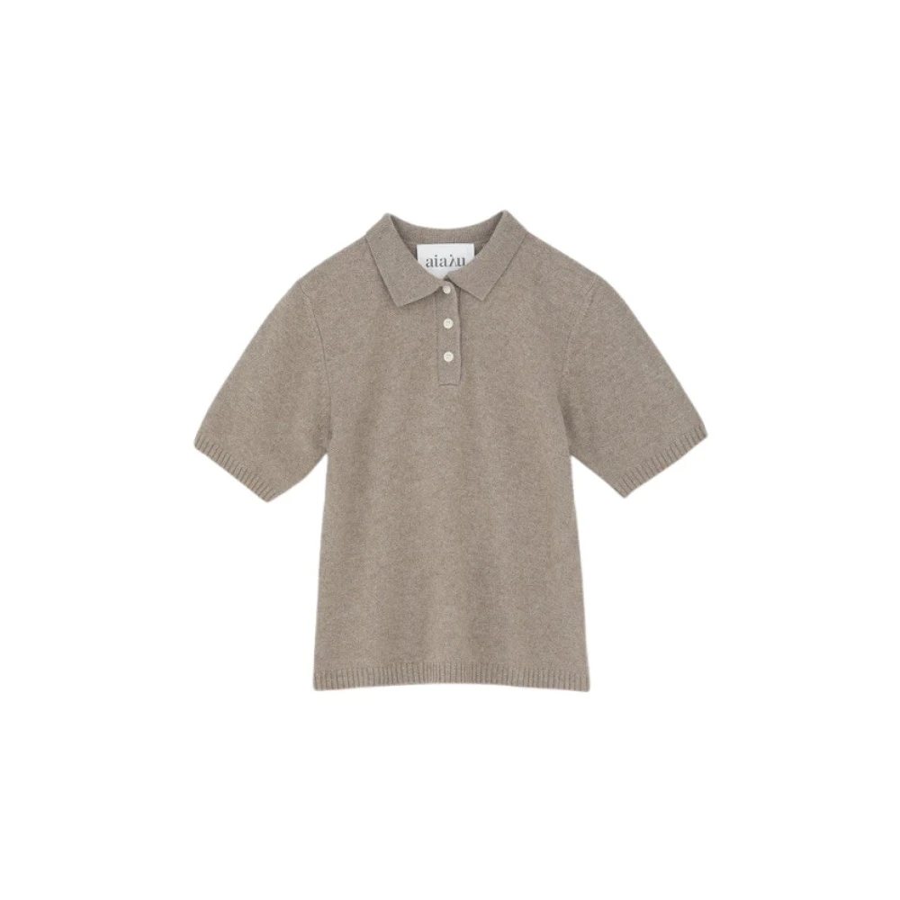 Beige Polo-hals T-skjorte Pure Grain