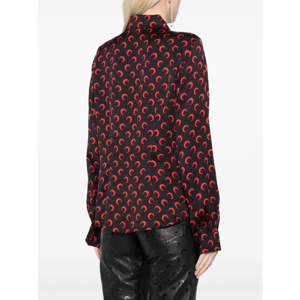 Marine Serre Zwarte Shirt voor Vrouwen Aw24 Multicolor Dames
