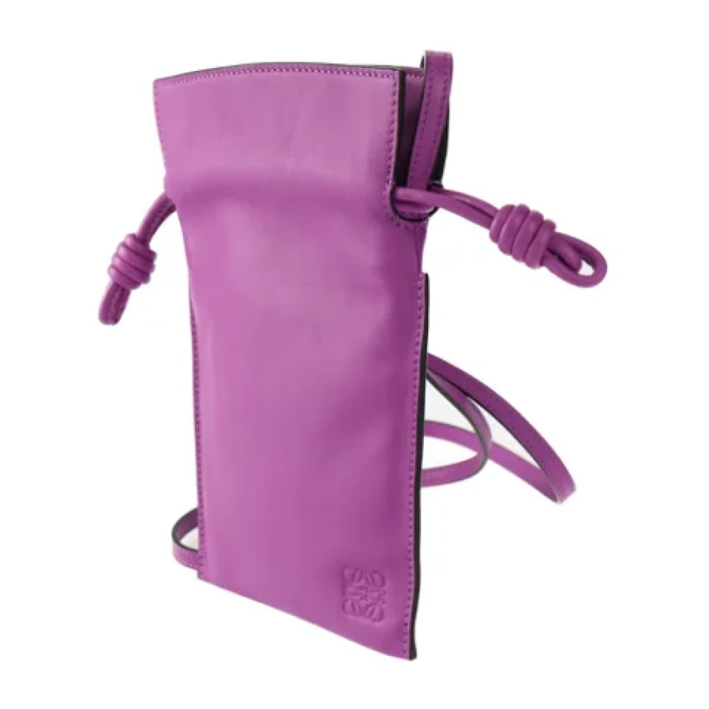 Loewe Pre-owned Leather crossbody-bags Purple Dames