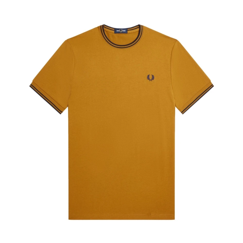 Fred Perry Twin Tipped Bomull T-Shirt Brown, Herr