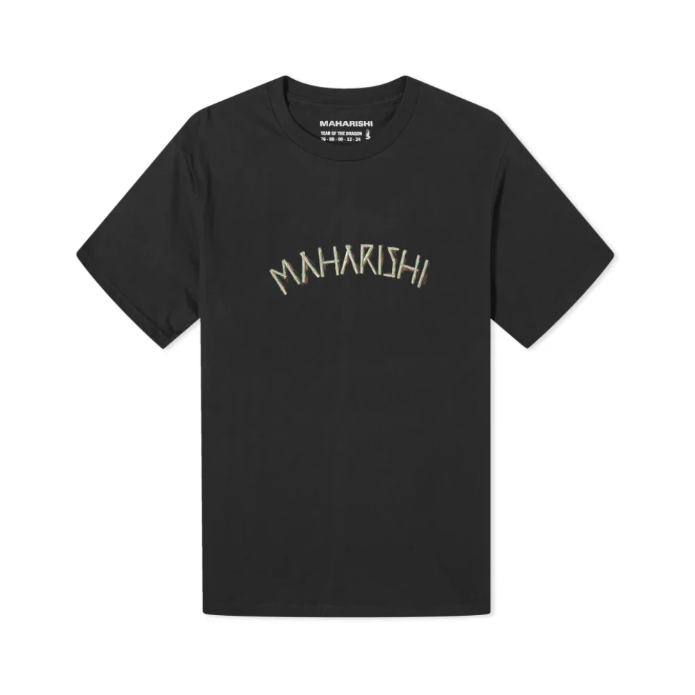 Maharishi Bamboe T-shirt Zwart Grafische Print Black Heren