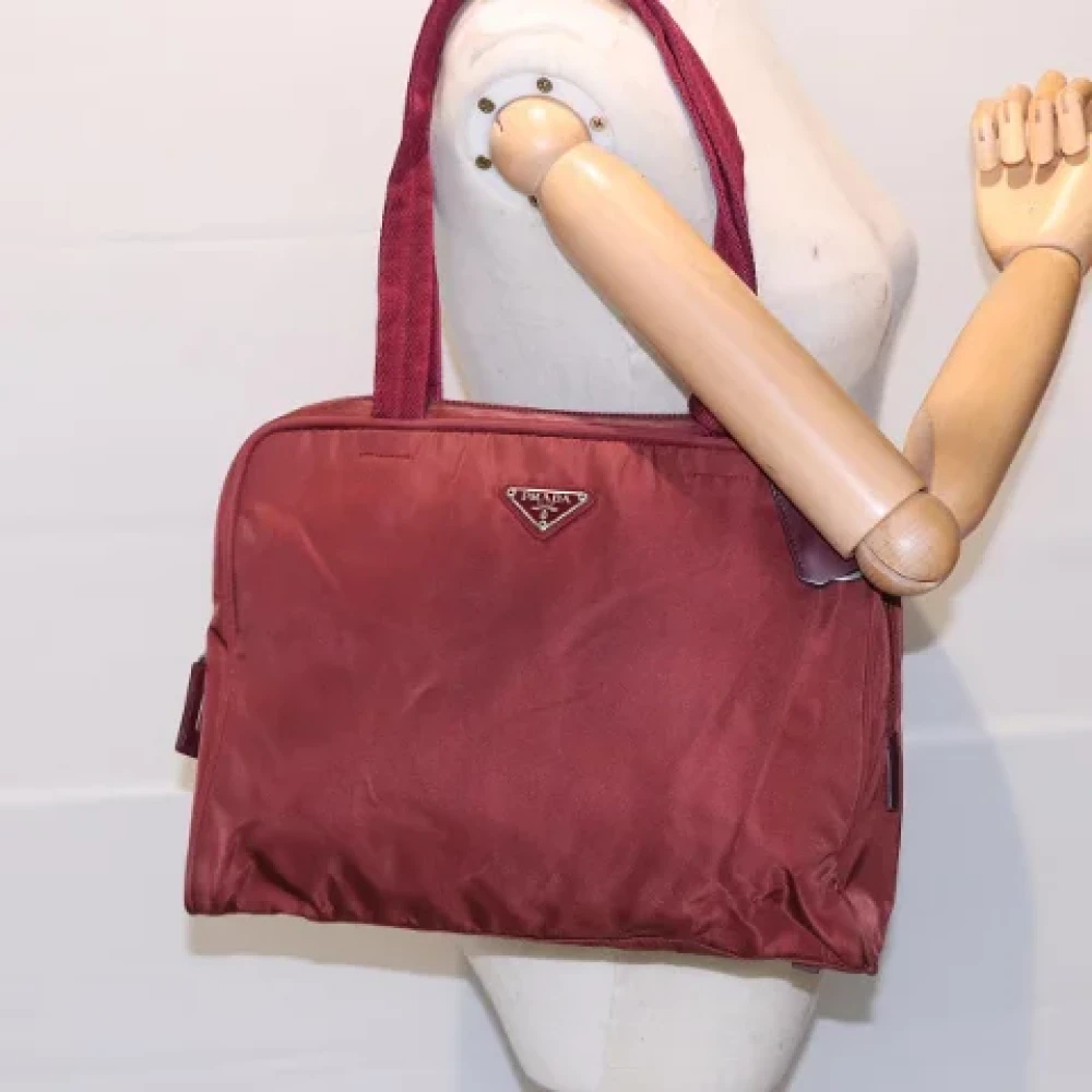 Prada Vintage Pre-owned Fabric shoulder-bags Red Dames
