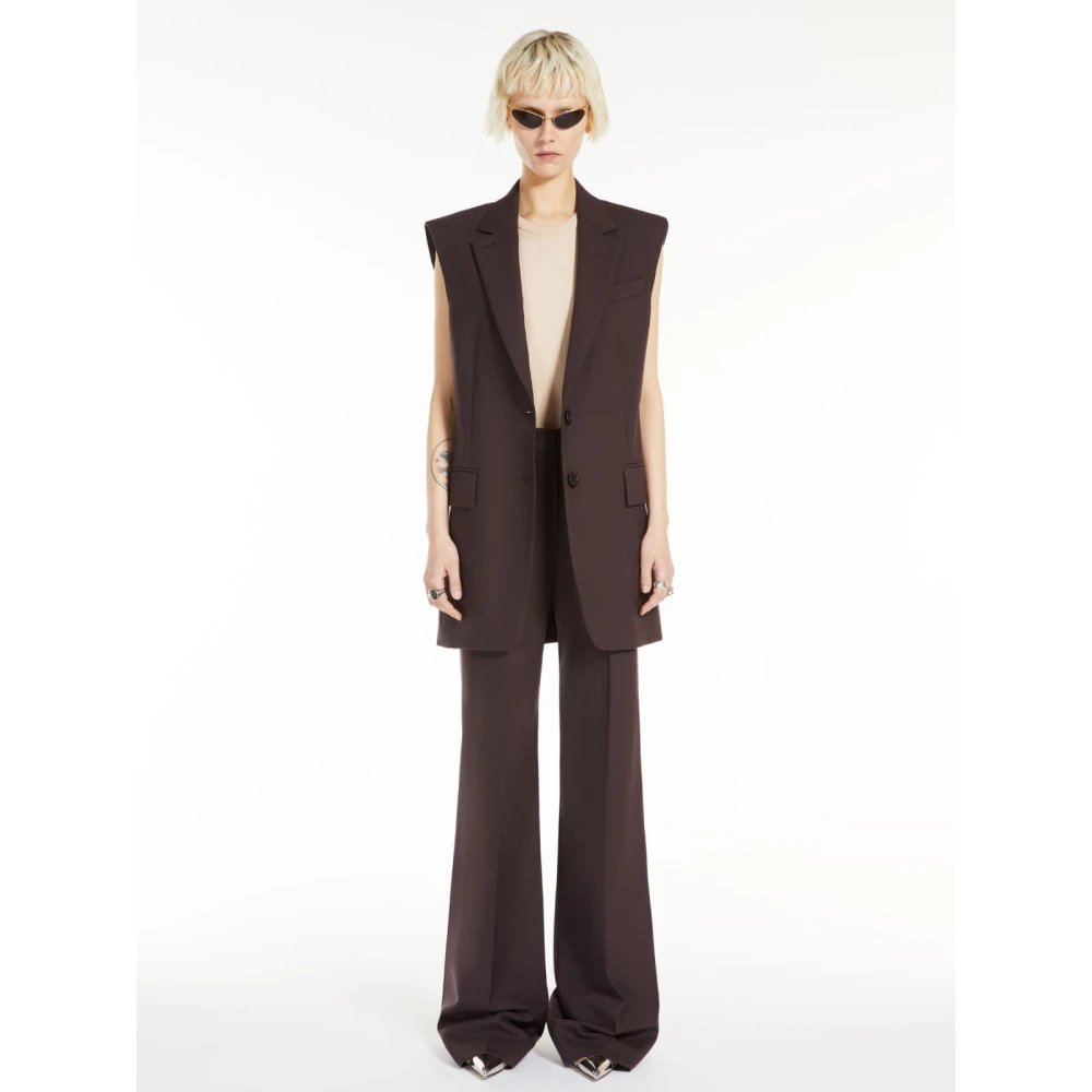 SPORTMAX Geribbeld Jersey Tanktop Beige Dames