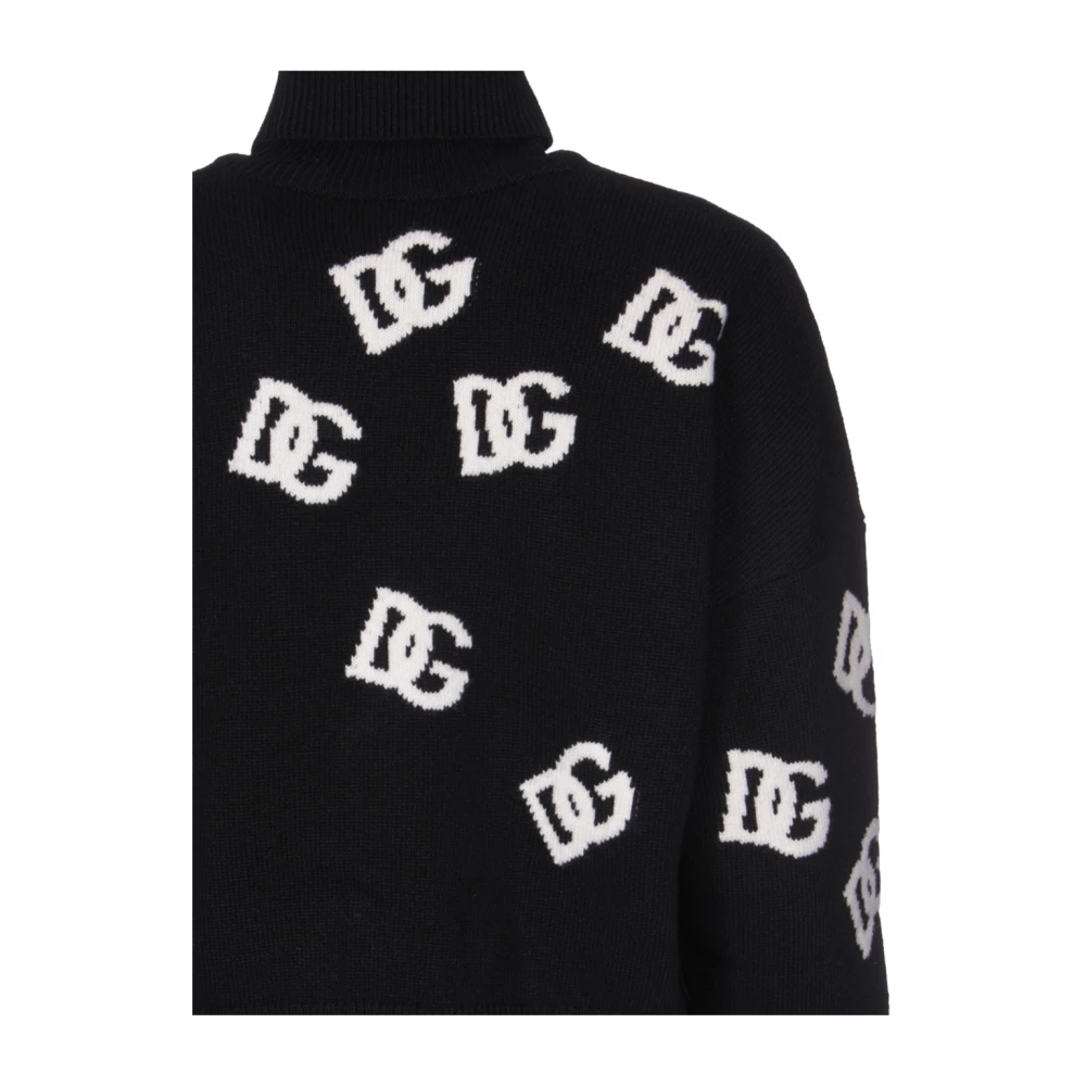 Dolce & Gabbana Turtleneck gebreide kleding van zuivere wol Black Dames