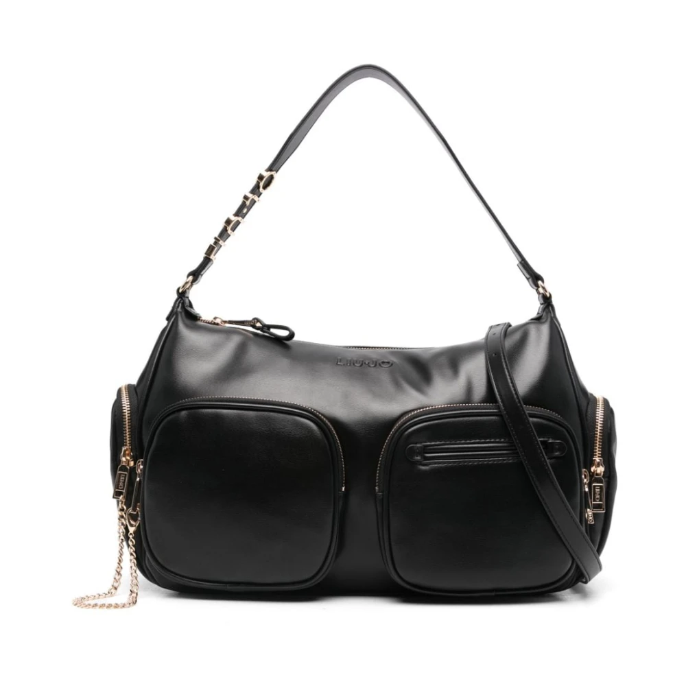Liu Jo Eco Leren Schoudertas Zwart Black Dames