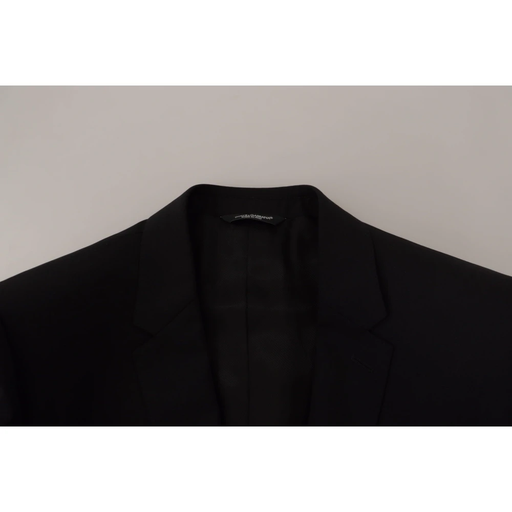 Dolce & Gabbana Stijlvolle Zwarte Blazer met Vest Black Heren