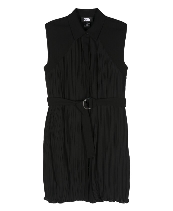 robe-midi-noire-plissee