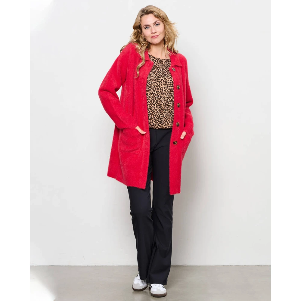 &Co Woman Zachte gebreide cardigan Red Dames
