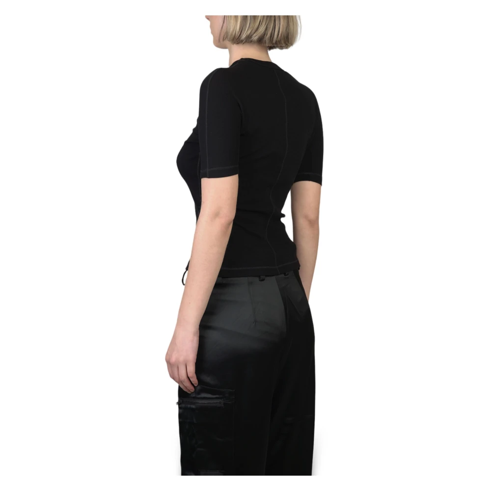 Y-3 Zwarte Fitted Tee Shirt Black Dames