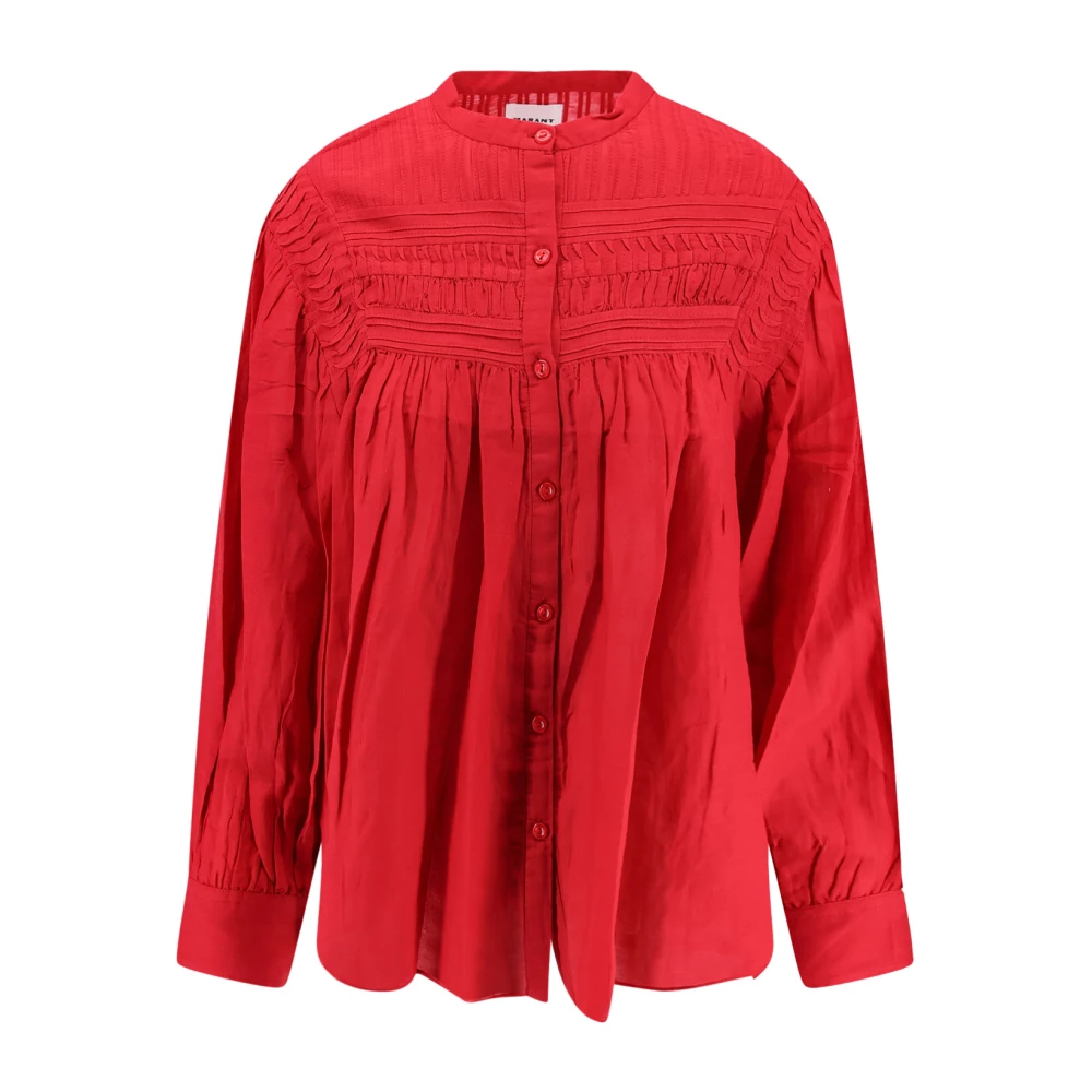 Isabel Marant Étoile Biologisch Katoen Viscose Shirt met Knopen Red Dames