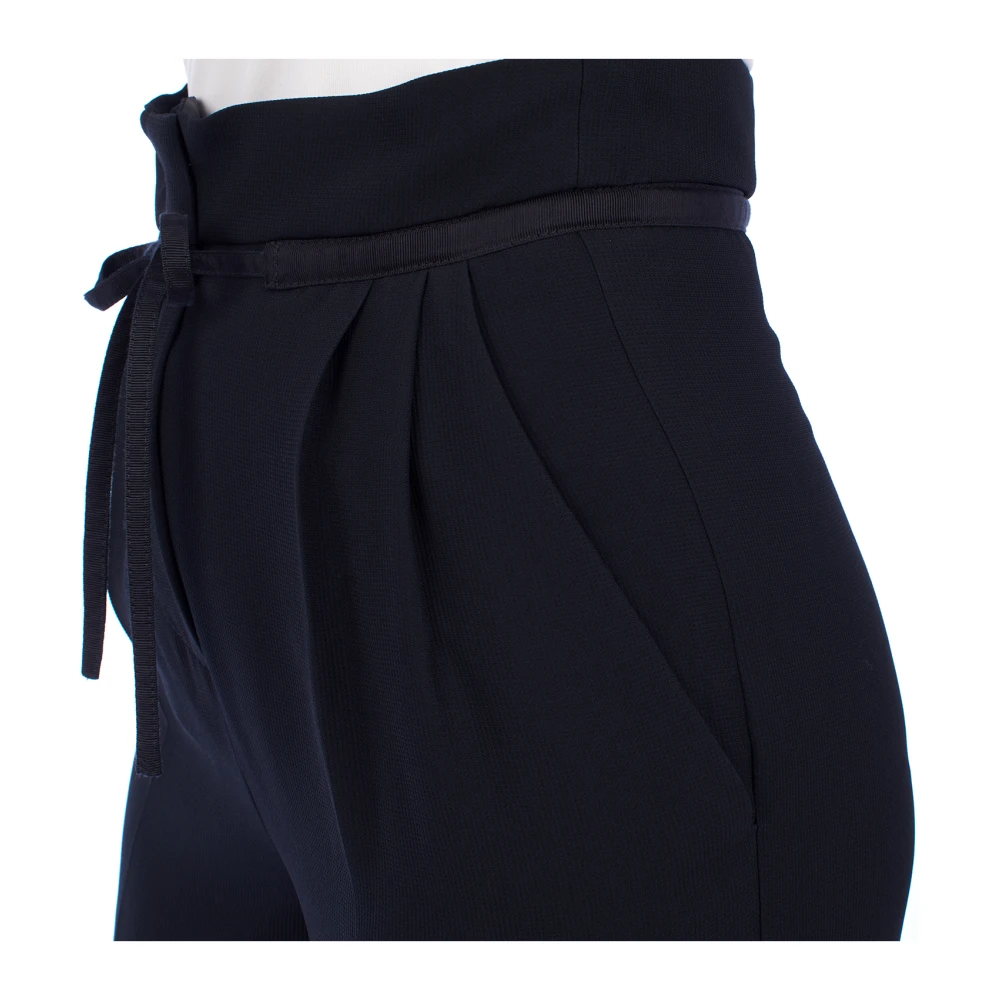 Emporio Armani Hoge taille palazzo broek voor vrouwen Black Dames