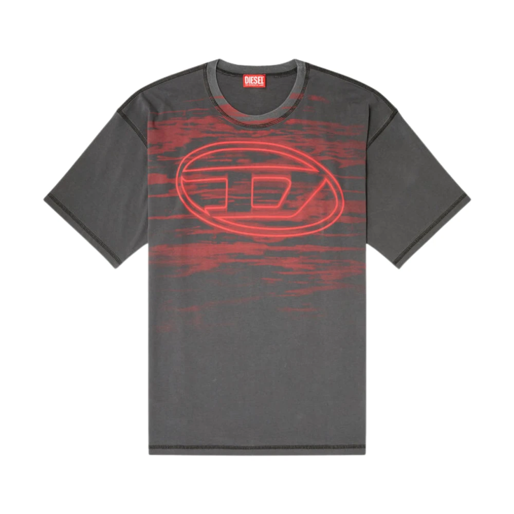 Diesel Mannelijk Grijs Tops Heren, Xl, Katoen, T-Boxt-T5 Maglietta 030