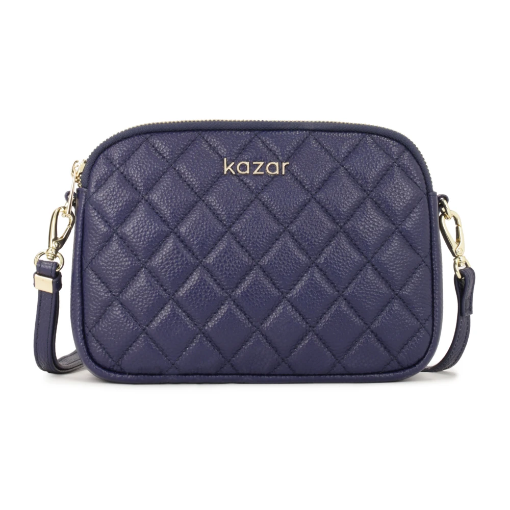 Kazar Donkerblauwe kleine handtas met gewatteerd patroon Blue Dames