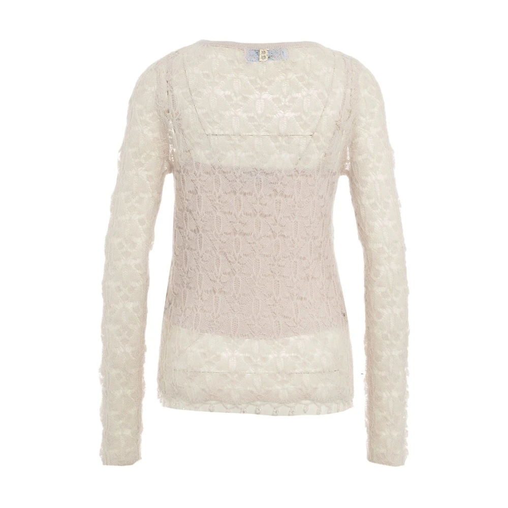 Blugirl Grijze Gebreide Trui met Decoratieve Stenen Gray Dames