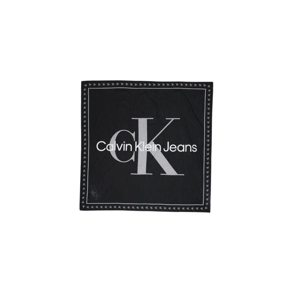 Calvin Klein Zwarte Biologische Katoenen Sjaal Black Dames