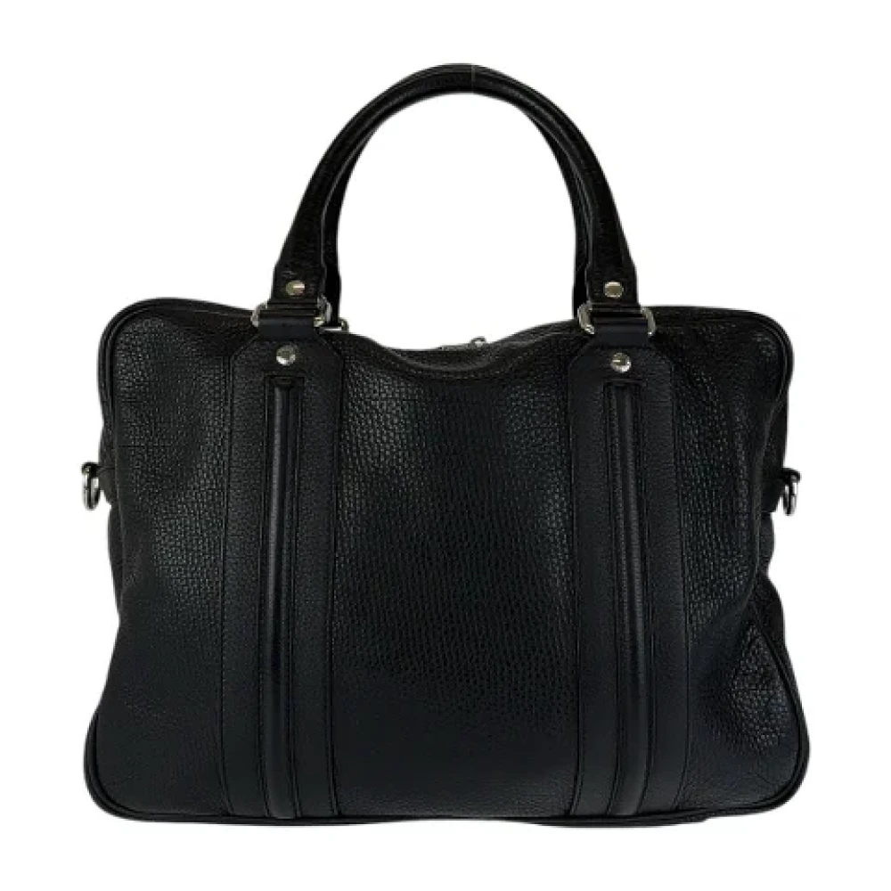 Gucci Vintage Pre-owned Leather briefcases Black Dames