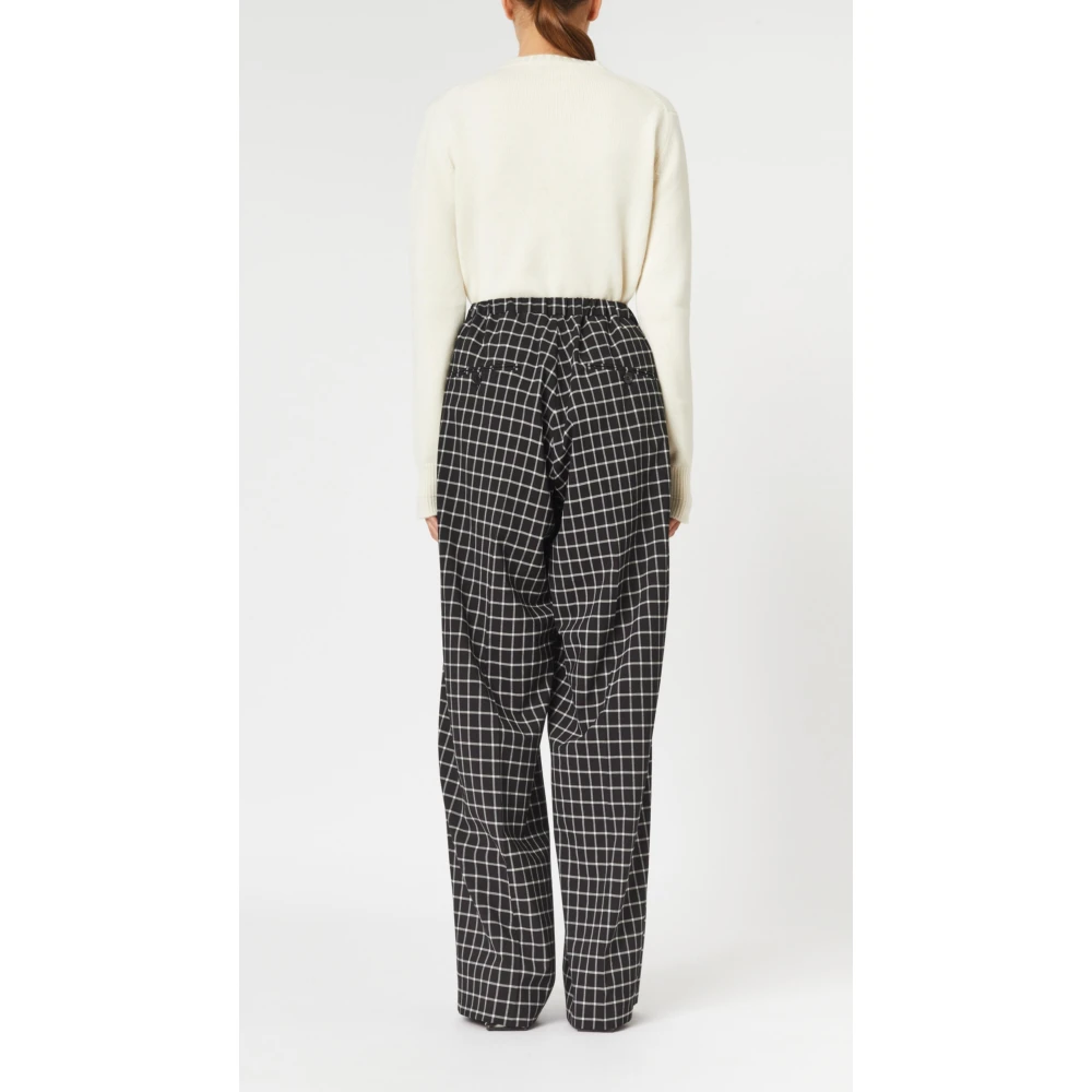 Plan C Oversized Wool Trousers Black Dames