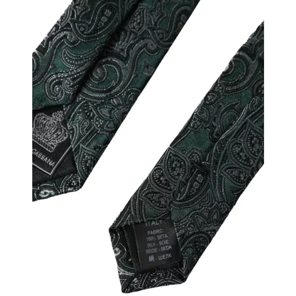 Dolce & Gabbana Groene Bloemen Zijden Heren Stropdas Green Heren