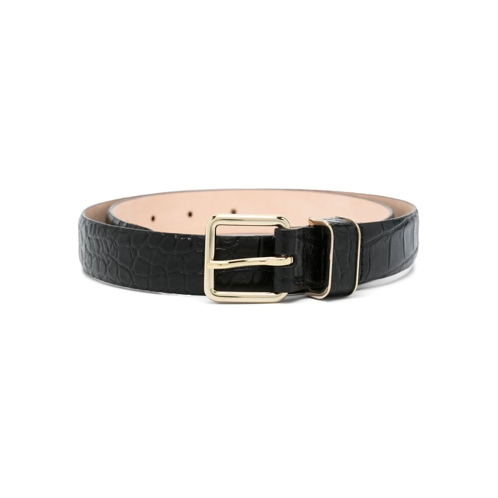 A.p.c. Zwarte riem met krokodilleneffect en gesp Black Dames