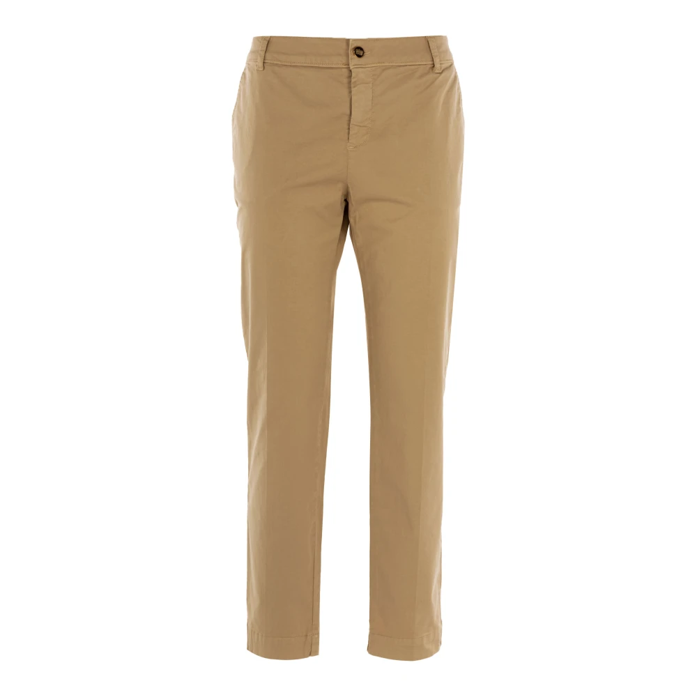 Fracomina Effen Kleur Chino Broek voor Vrouwen Beige Dames