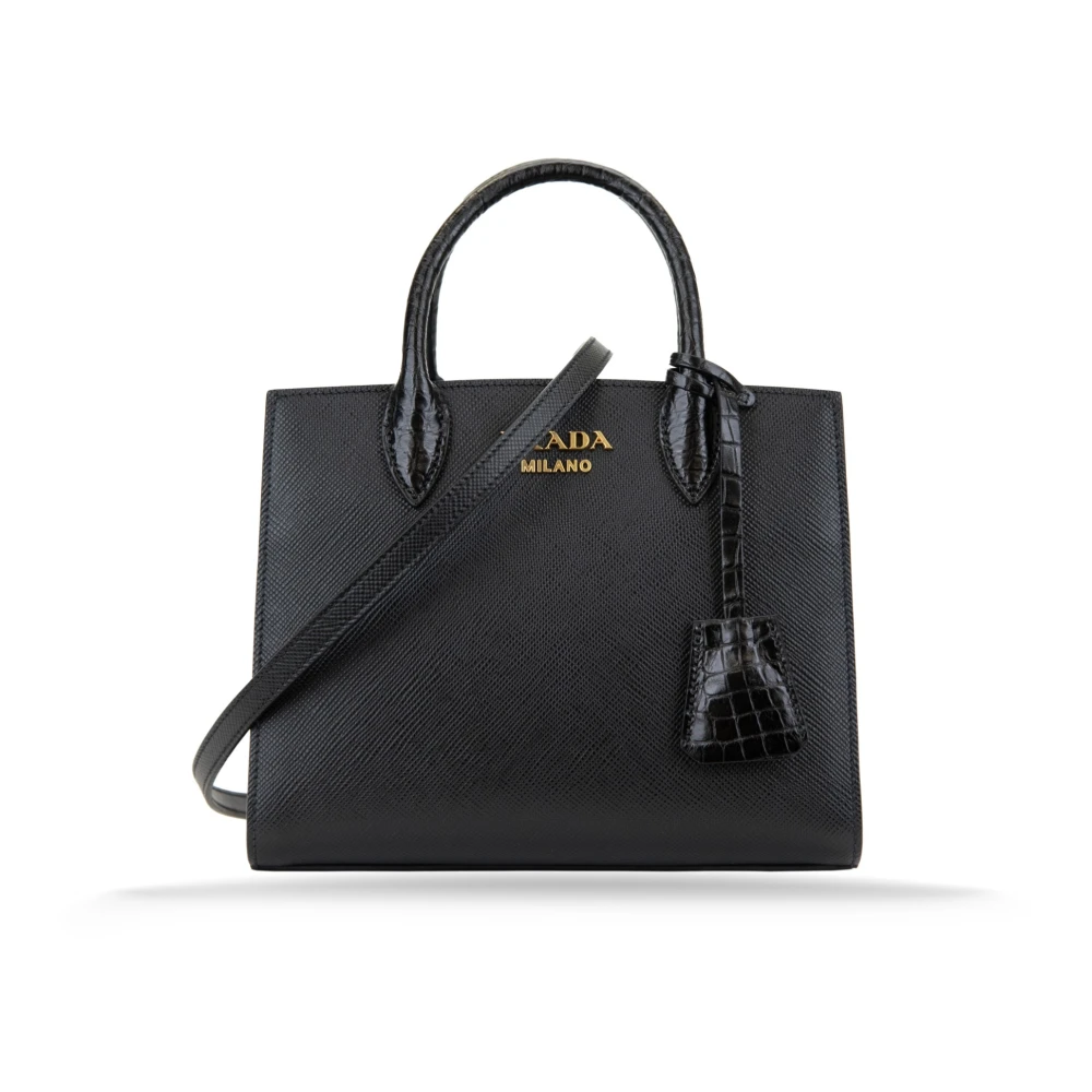 Prada Leren schoudertas voor dames Black Dames