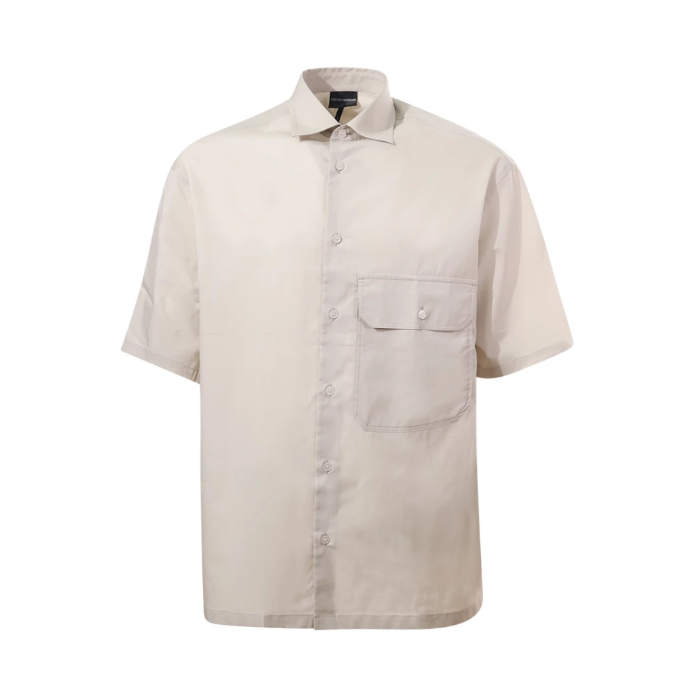 Emporio Armani Short Sleeve Shirts Gray Heren