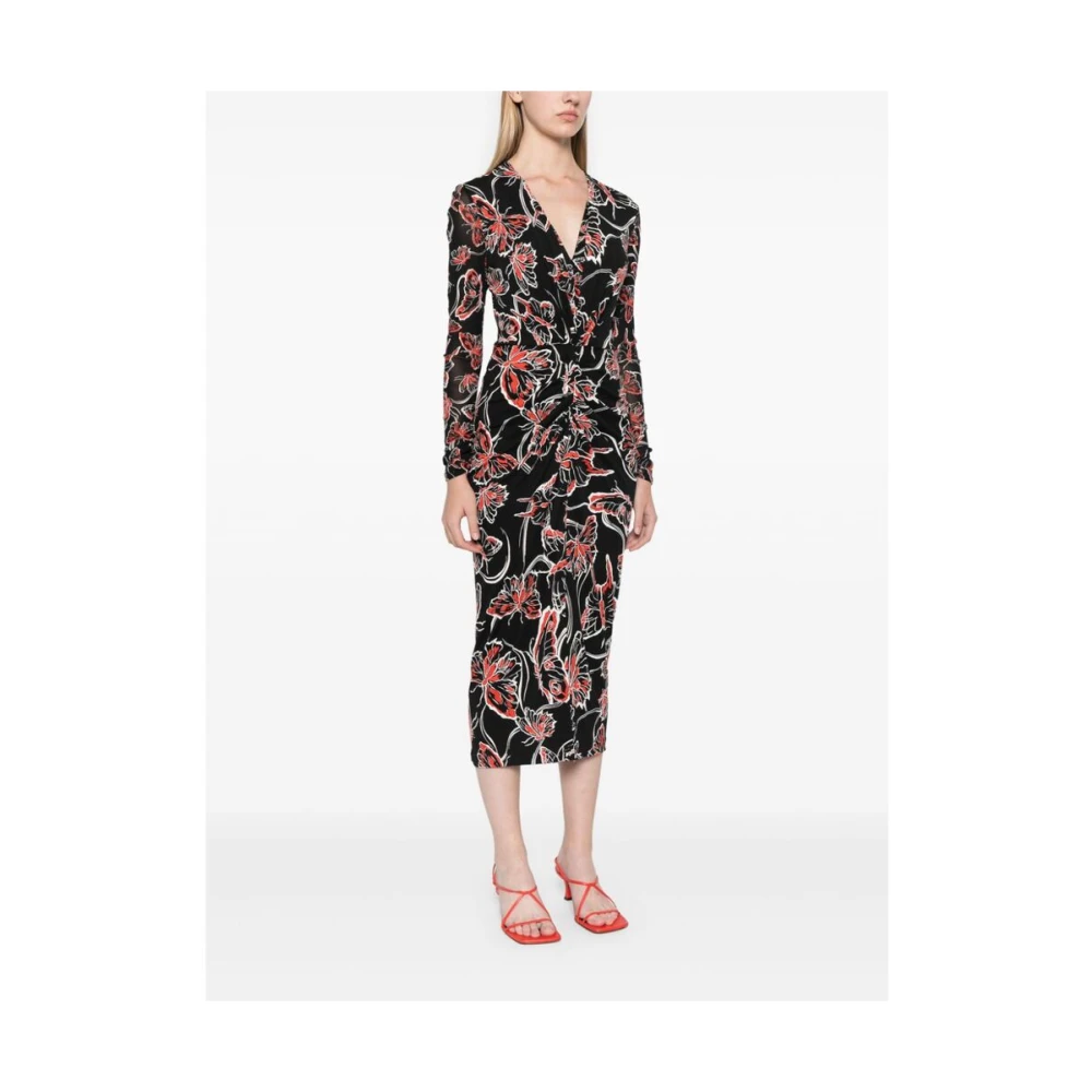 Diane Von Furstenberg Bloemenprint V-hals Jurk Multicolor Dames