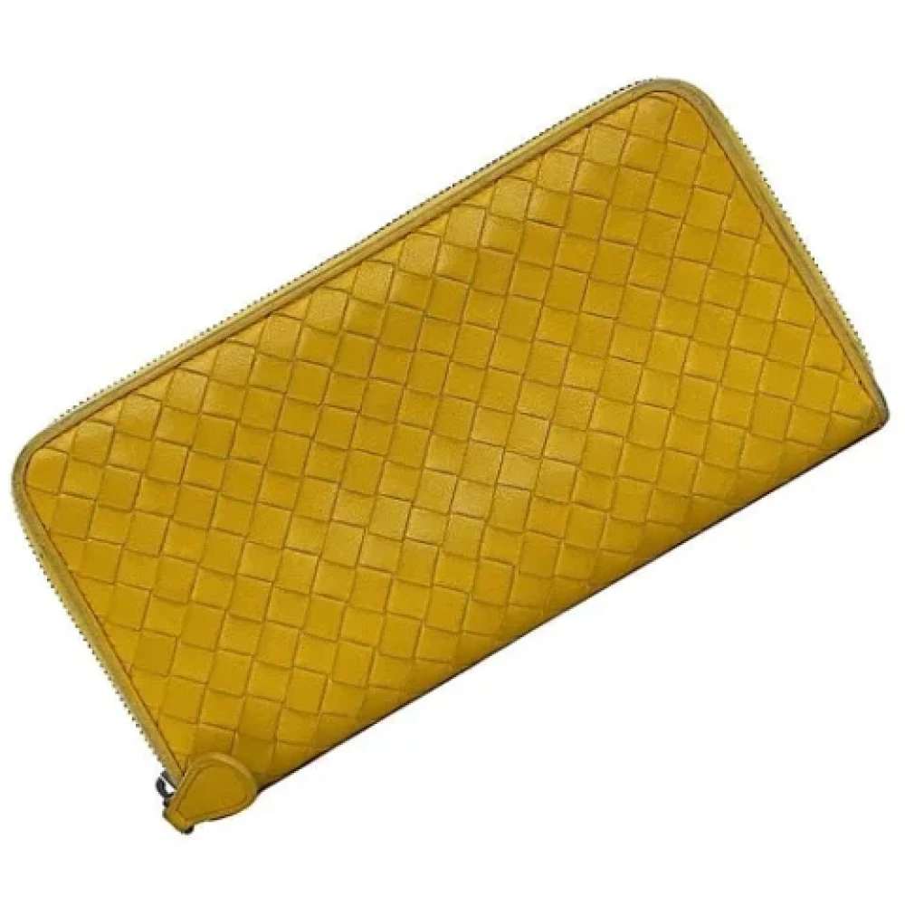 Bottega Veneta Vintage Pre-owned Fabric wallets Yellow Dames