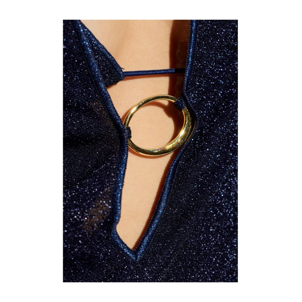 Oseree Blauwe Nacht Lurex Kaftan Jurk Blue Dames
