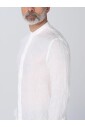 chemise-en-lin-vert-col-mandarin