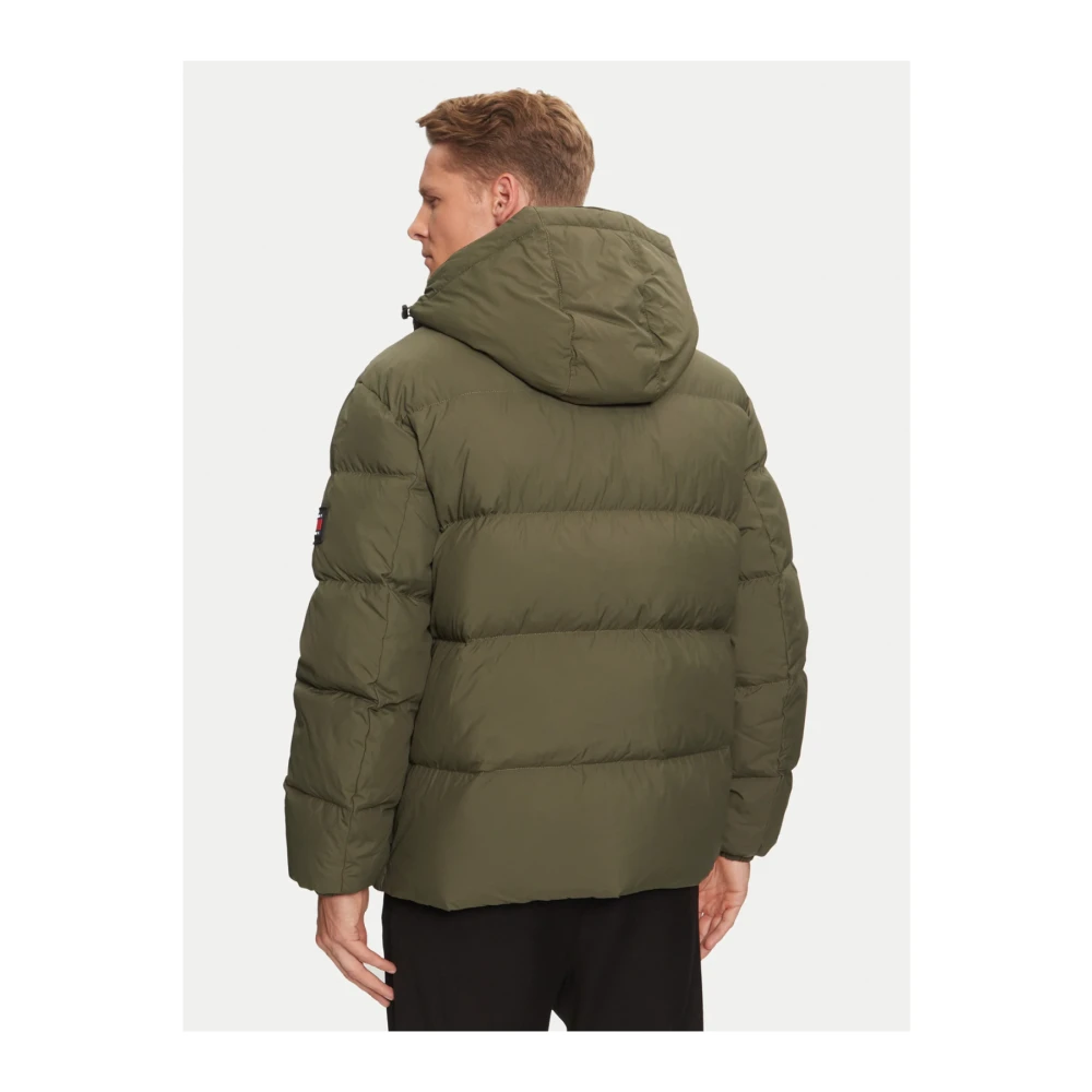 Tommy Jeans Groene gewatteerde jas met capuchon Green Heren