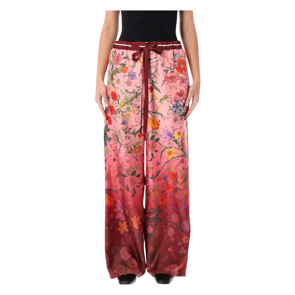 Gucci Women's Multicolor Pjiama Pant Flora - Wide Trousers - S - Trousers
