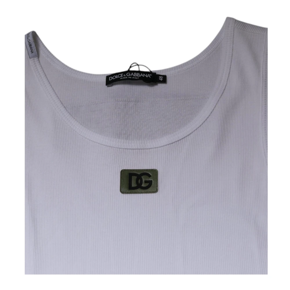 Dolce & Gabbana Witte Mouwloze Ronde Hals T-shirt White Heren