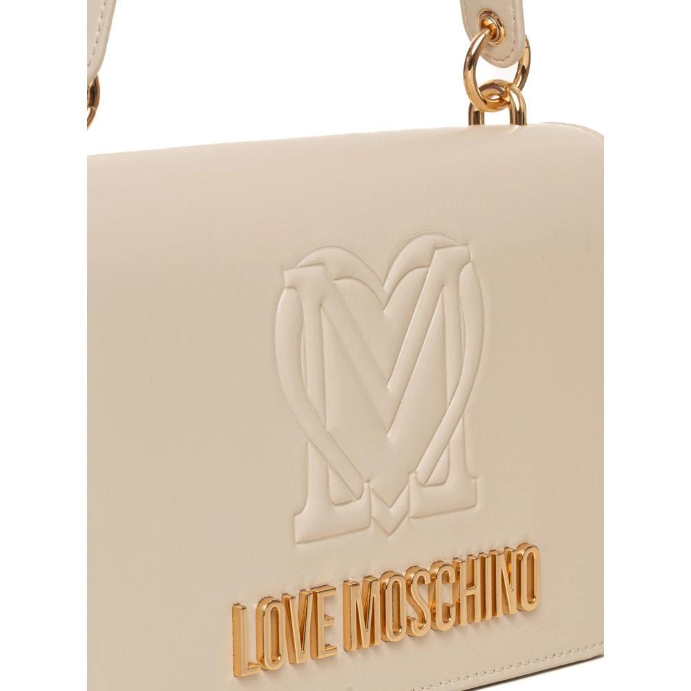Love Moschino Stijlvolle Medium Tas met Bovenhandvat Beige Dames