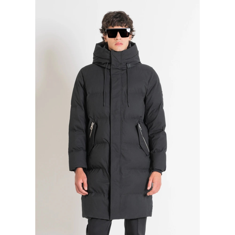 Antony Morato Lange Donsjas van Technische Stof Black Heren
