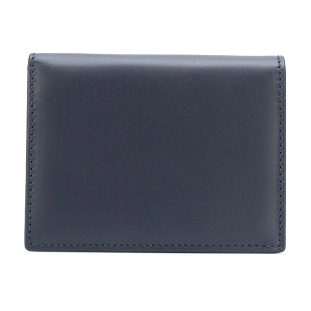 Comme des Garçons Navy Leren Portemonnee Klassieke Lijn Blue Unisex