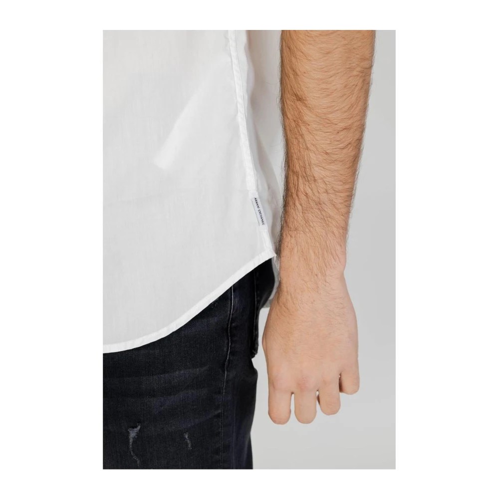 Armani Exchange Katoenen Korte Mouw Shirt Heren Collectie White Heren