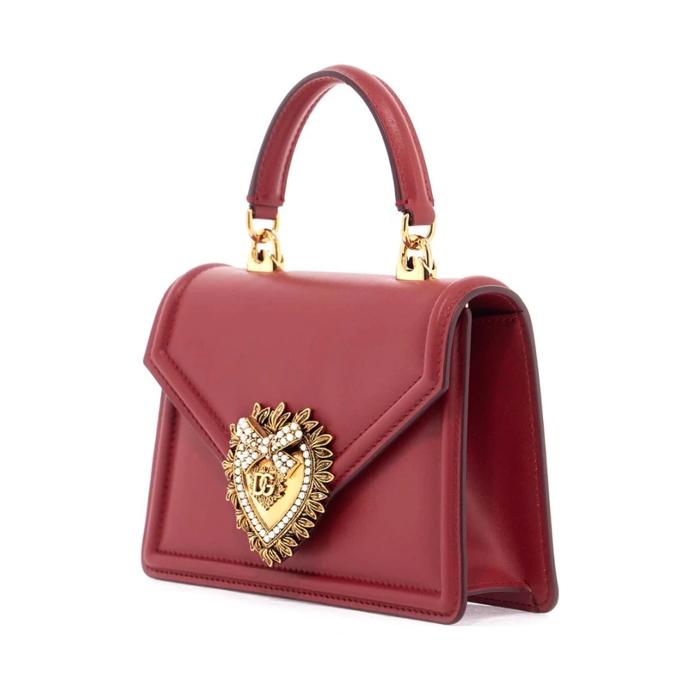 Dolce & Gabbana Rode klaproos lederen crossbody tas hart motief Red Dames