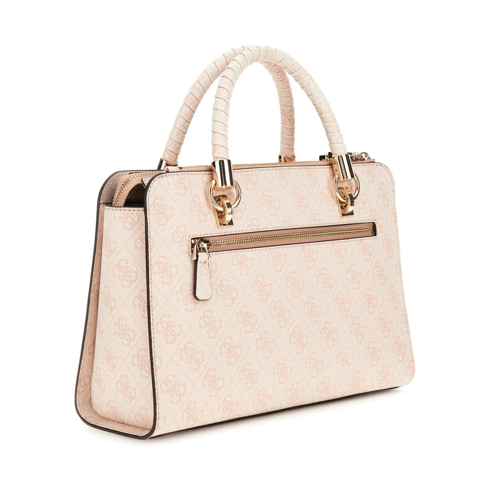 Guess Nolana Kleine Schoudertas Sand Logo Pink Dames