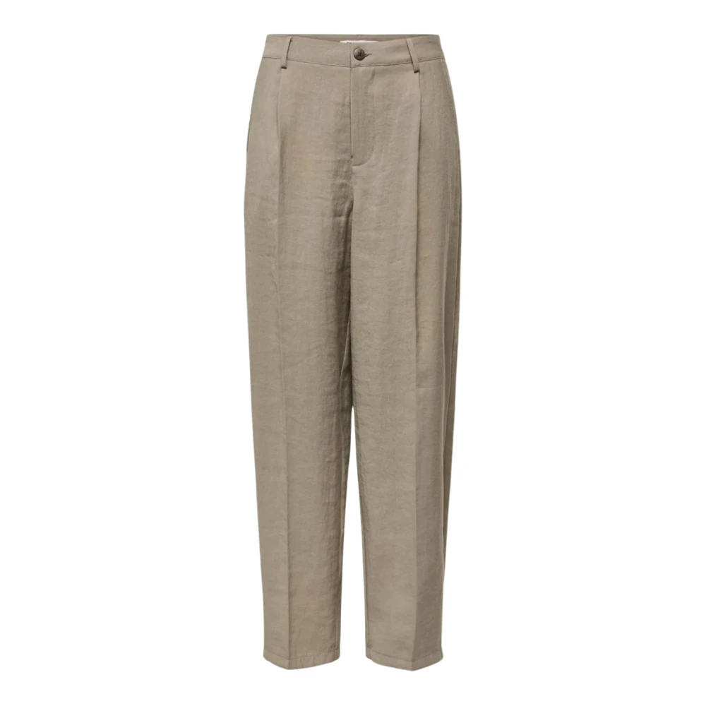 Only Women's Beige Onlrinia Life Hw Barriel - Straight Trousers - Xs L32 - Trousers