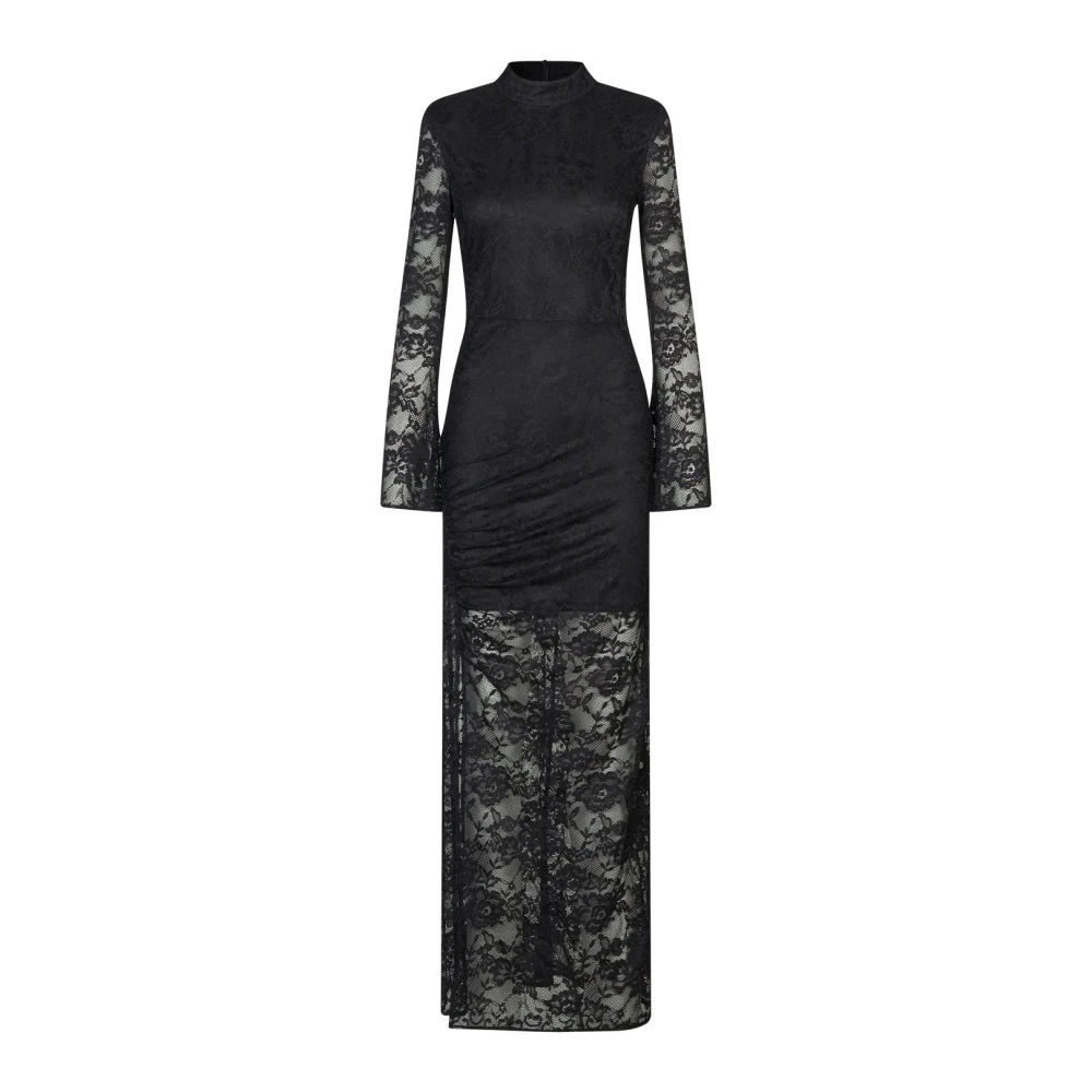 Cras Elegante Maxi Jurk met Bloemenpatroon Black Dames