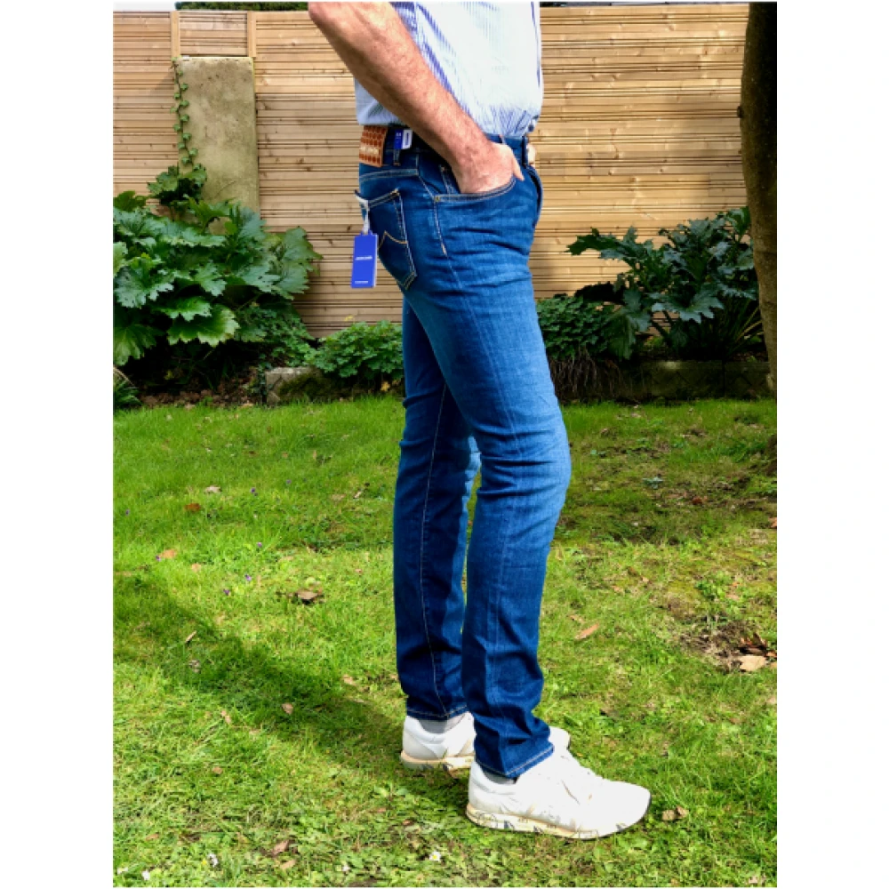 Jacob Cohën Slim Fit Jeans van Katoenmix met Geborduurde J Zak Blue Heren