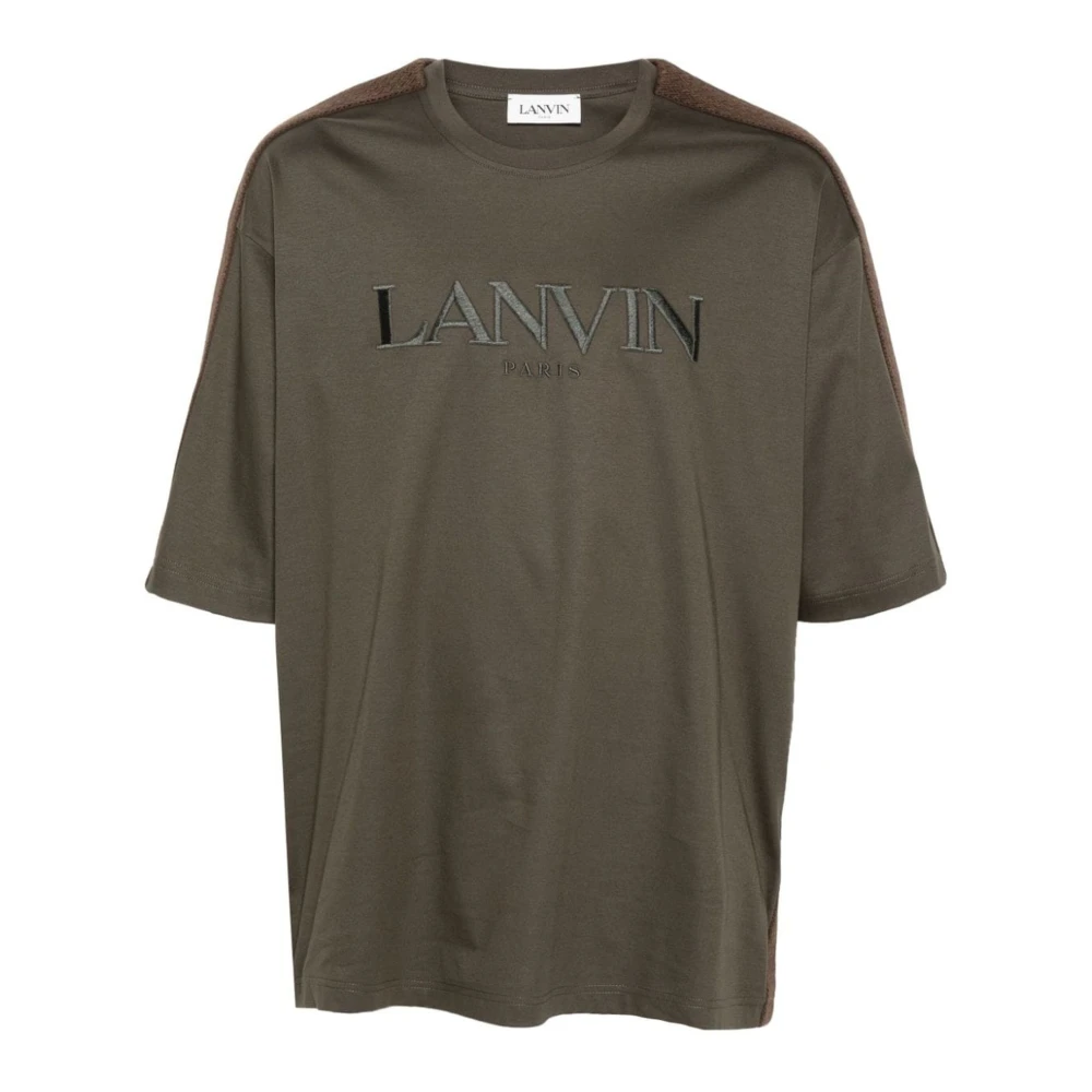 Lanvin Bruine Chevron Logo T-shirt Brown Heren