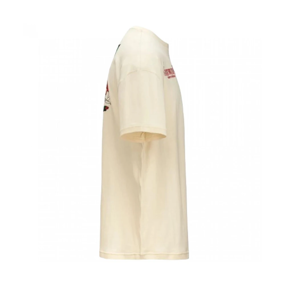Kappa Katoenen T-shirt met Geborduurde Grafische Beige Heren